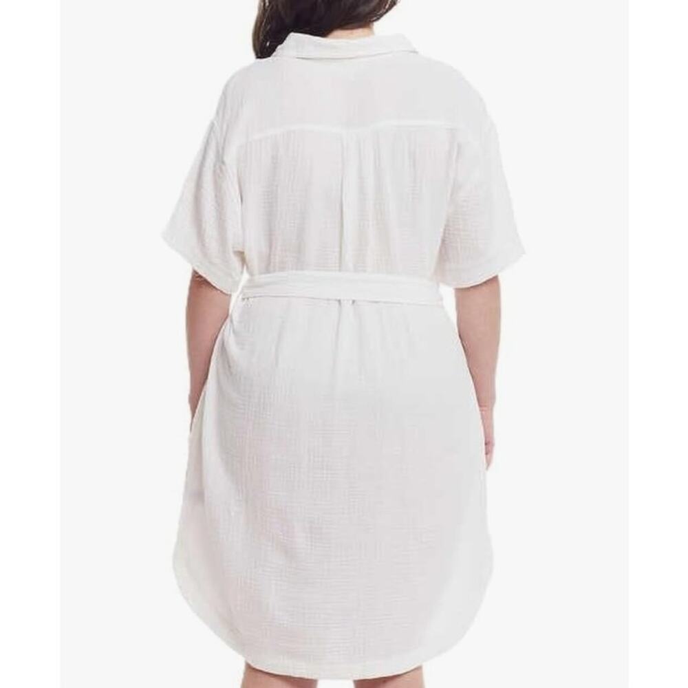 Weatherproof Vintage White Cotton Gauze Casual Lagonlook Dress - Picture 3 of 9